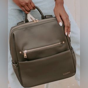 YUUMA The Original Diaper Bag in Olive - Premium Vegan Leather